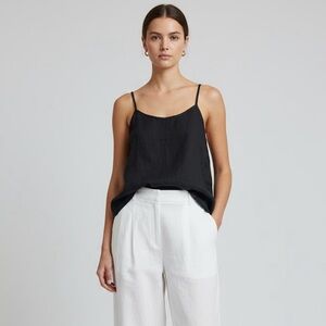 LEMONWOOD BLACK LINEN TANK TOP